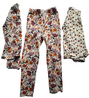 Goodnight Llama Girls 2T 3 Pc Pajama Set 2 Tops Floral Pumpkin Fall